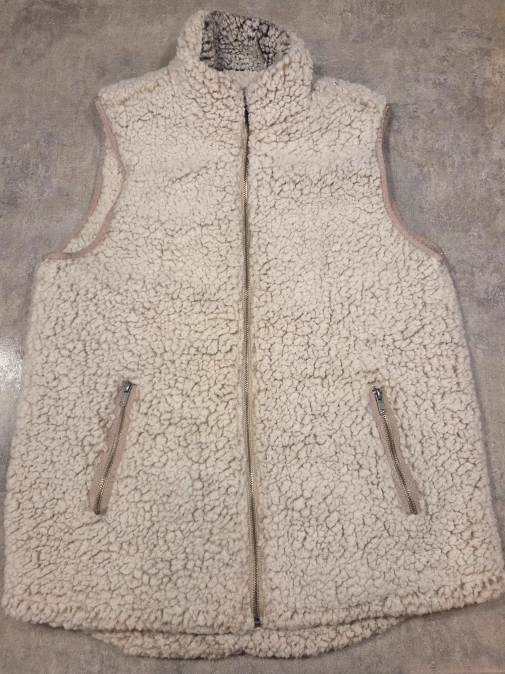 Thread & Supply Cream Sherpa Zip-Up Vest
